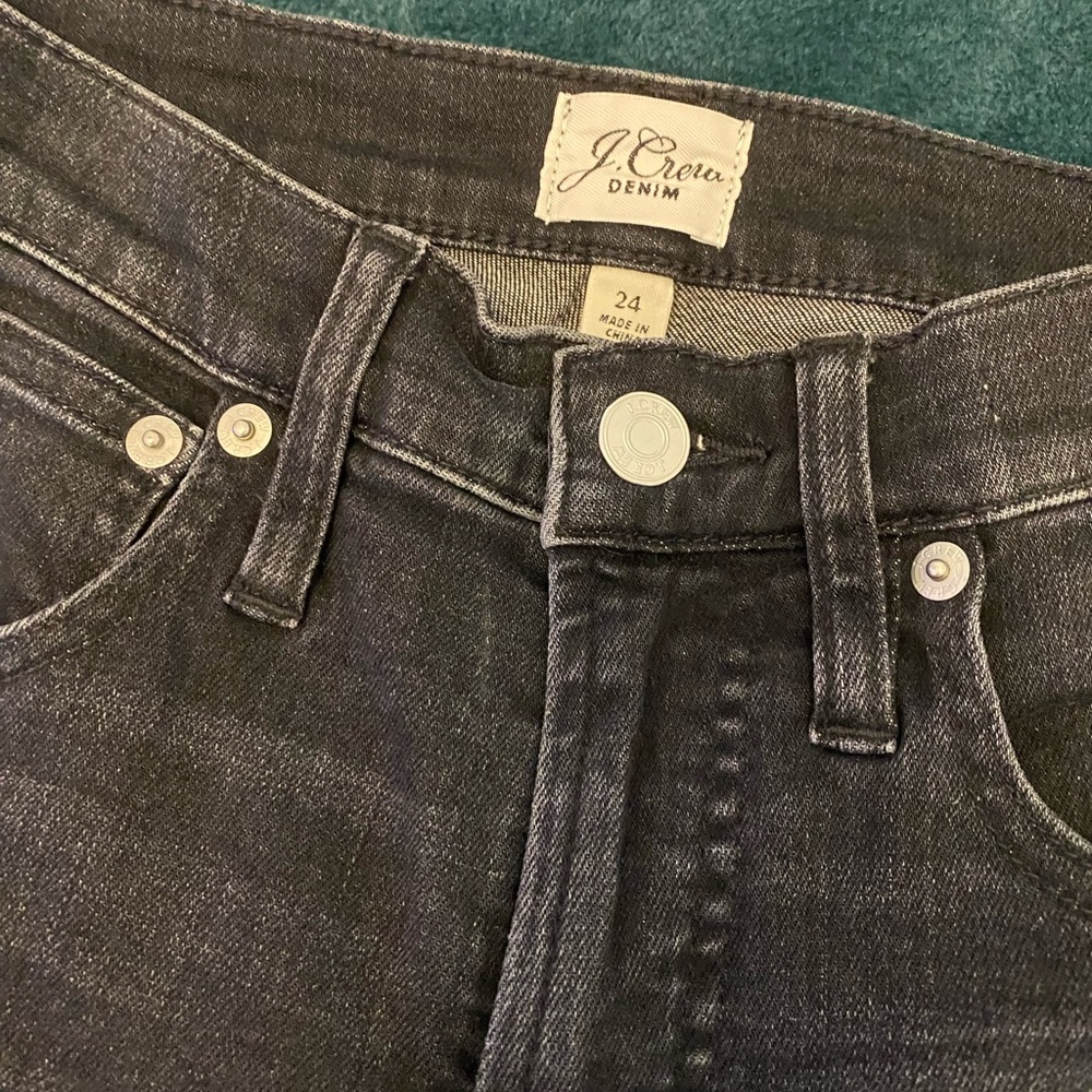 J. Crew denim black wash slim straight jean size 24